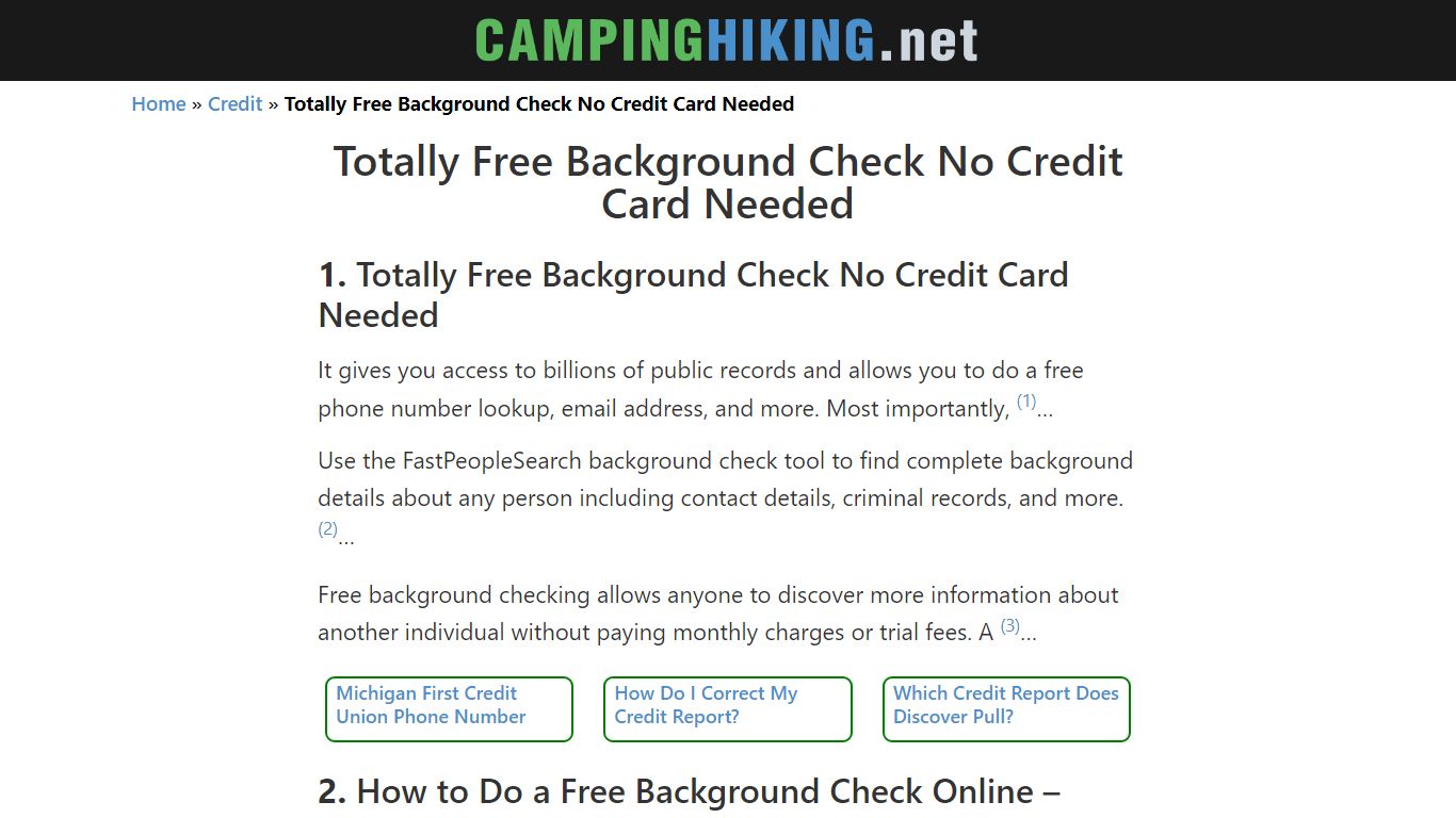 Totally Free Background Check No Credit Card Needed